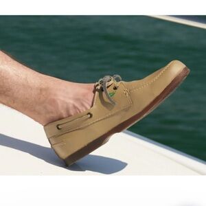 Boatman Cactus Leather Yachty Boat Shoes in Classic Tan Men’s Size 11
